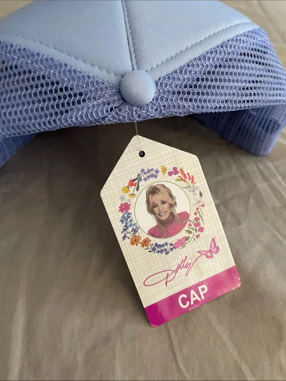 Dolly Parton purple & Blue Trucker Cap with Turquoise Butterfly NWT